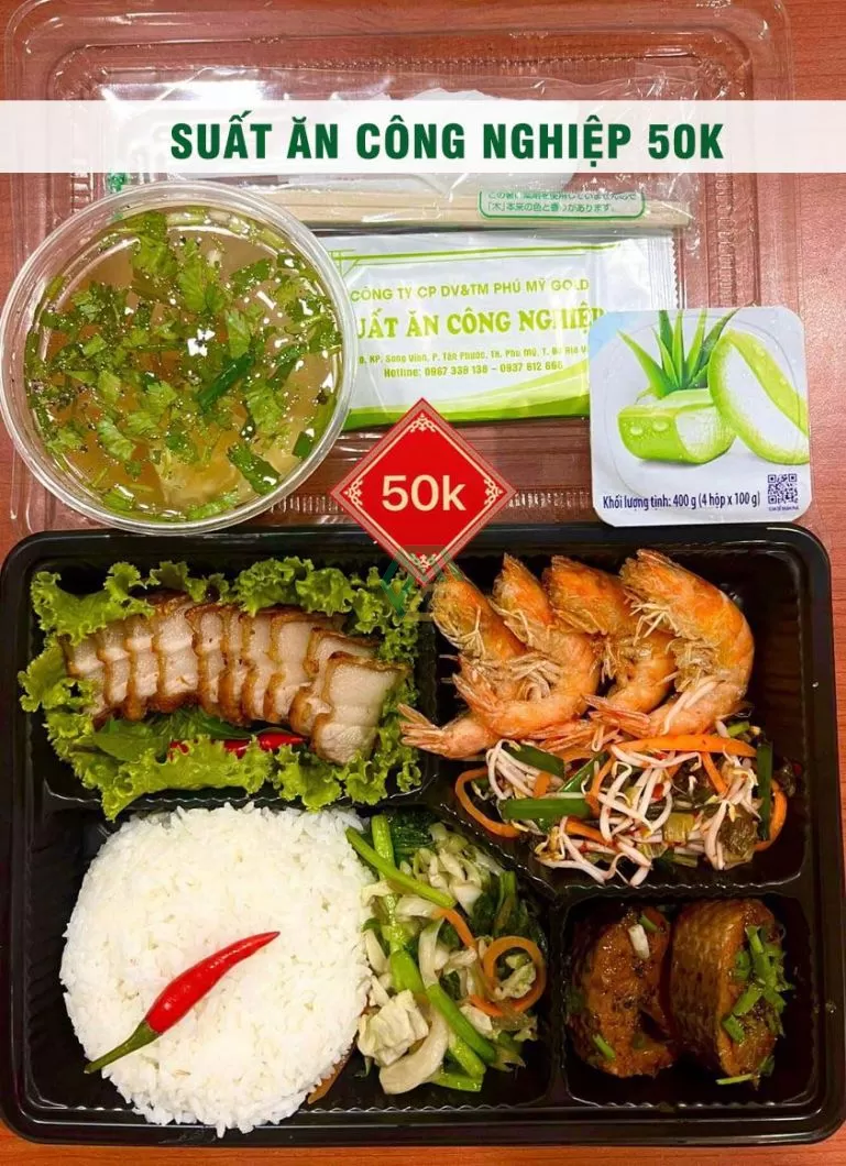 Suất ăn công nghiệp 50k tại Bà Rịa